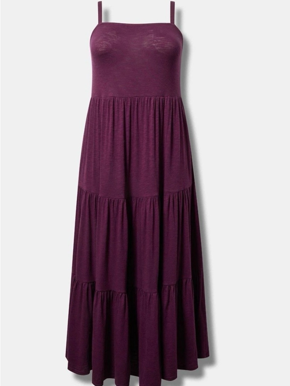 torrid Plum Tiered Maxi Dress with Spaghetti Straps